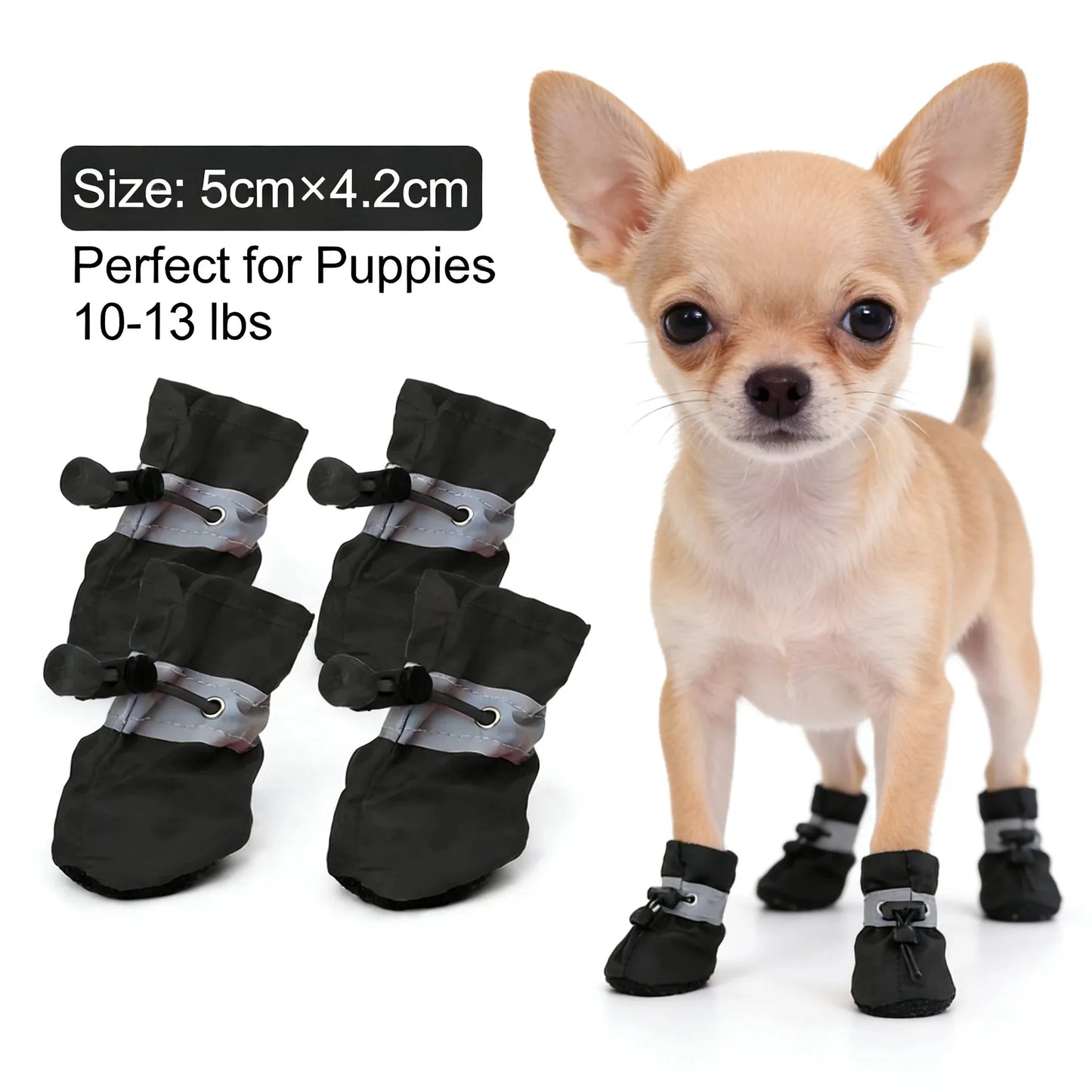 Puppy Shoes Waterproof Anti Slip for Puppies 10-13 lbs