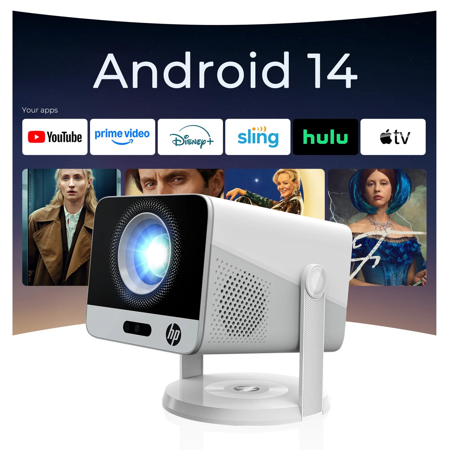 1080P Android Wifi6 1920*1080P Home Cinema Projetor