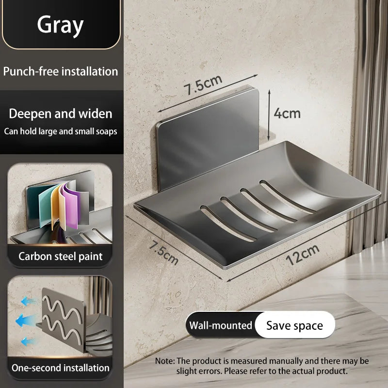 Wall Mounted Black Carbon Steel Soap Dish