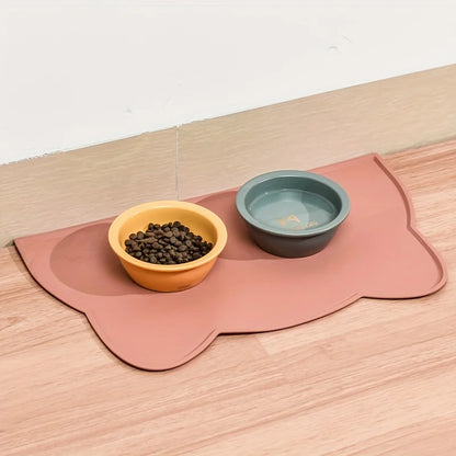 Feeding Mat For Dogs & Cats. Easy Clean With Raised Edge