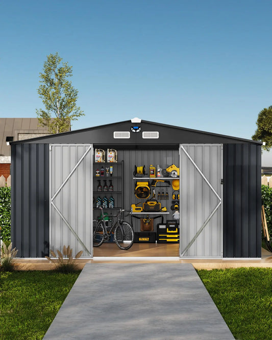 12'x10' Outdoor Storage Shed, Lockable  With Windows