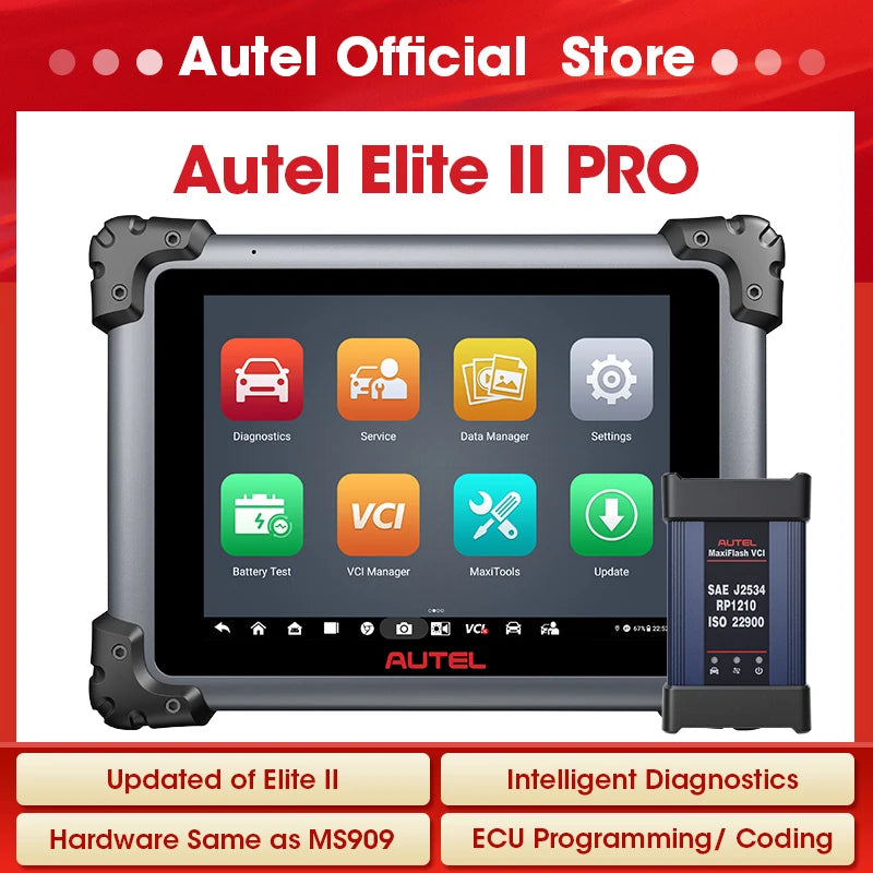 Autel Elite II PRO Diagnostic Scanner. Complete Coding Capability