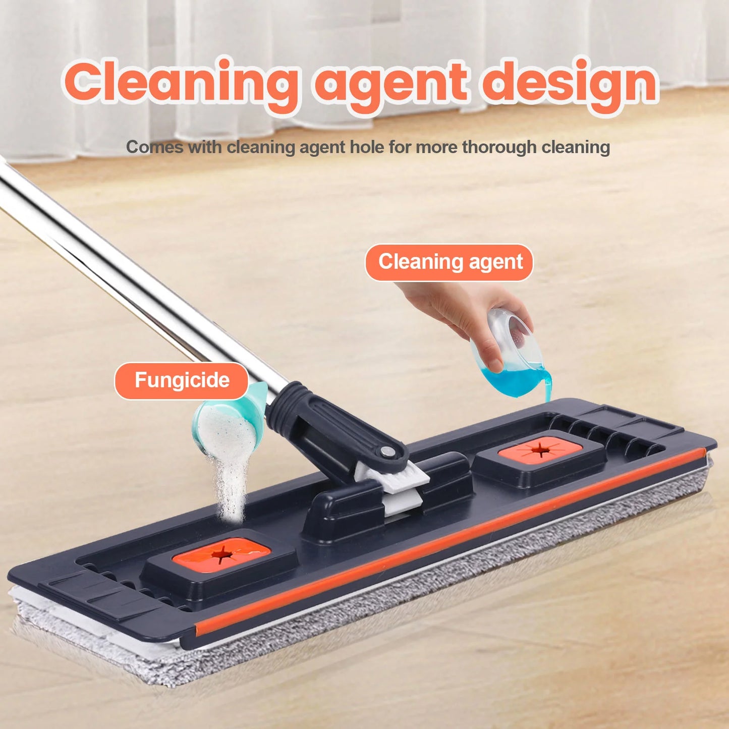 Floor Washing Mop. Mop Bucket Separates Clean and Dirty Water
