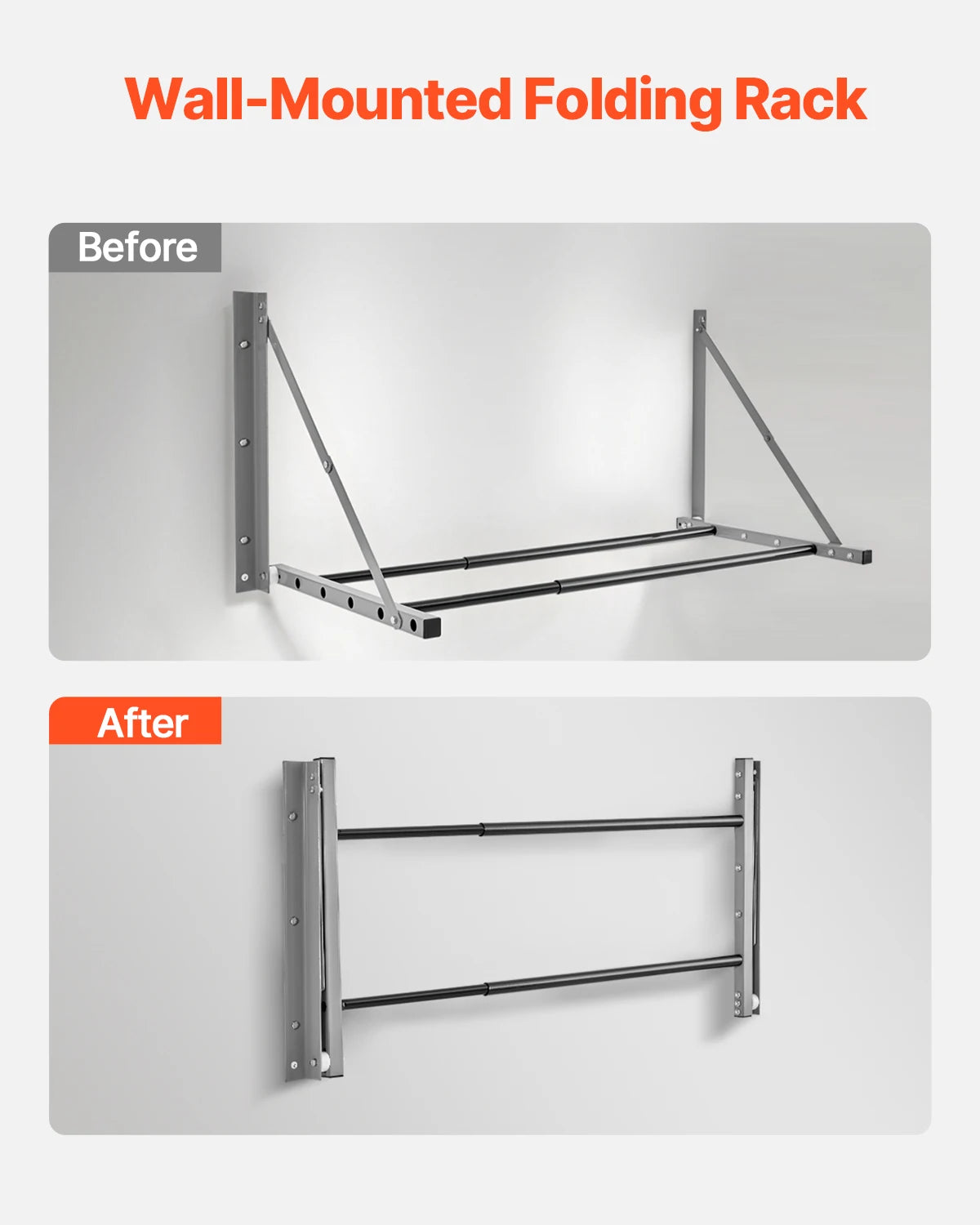 Wall Mounted Folding Tire Rack, 32" - 48" Adjustable