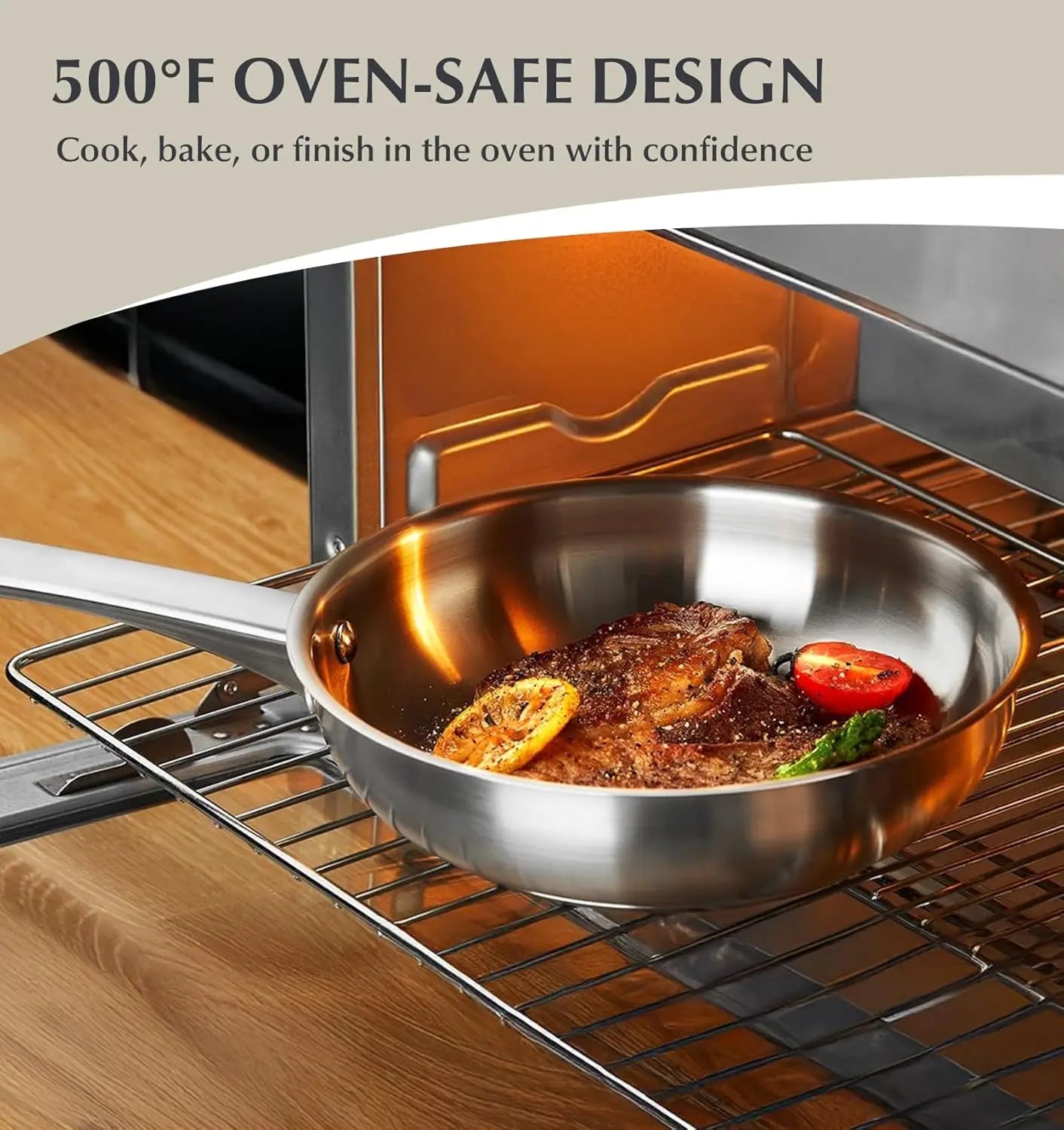 10 Piece Stainless Steel Pots and Pans Set