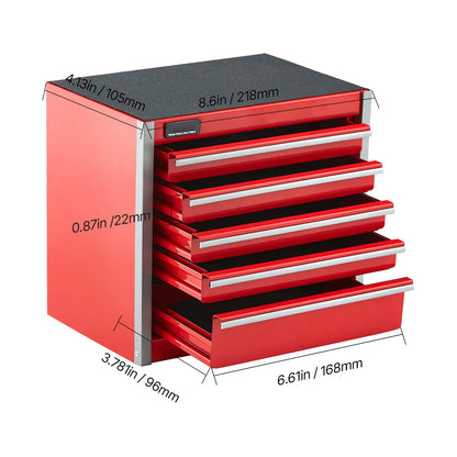 5-Drawer Portable Tool Box for Garage & Workshop Storage