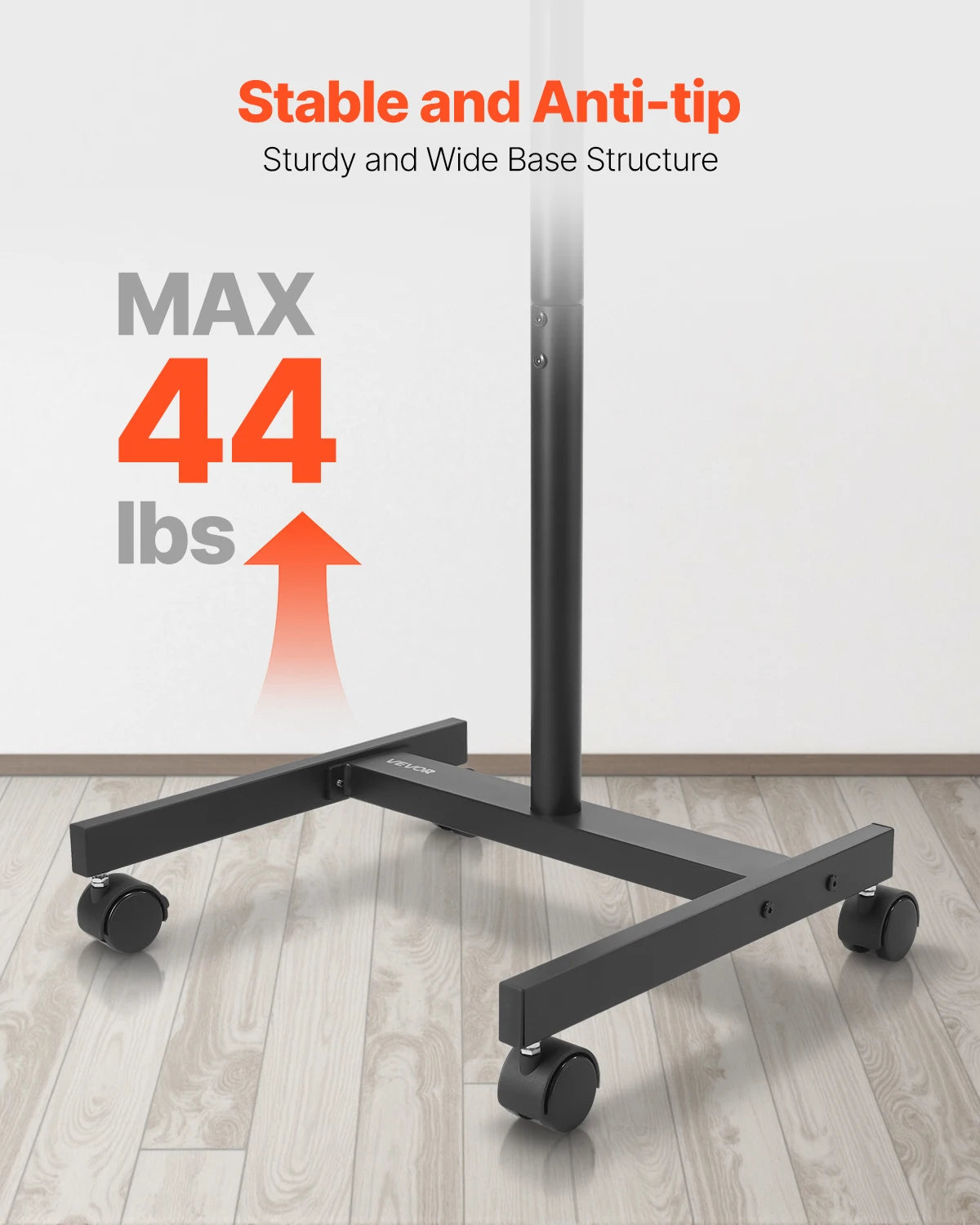Portable TV Stand with Wheels for Living Room, Bedroom & Office